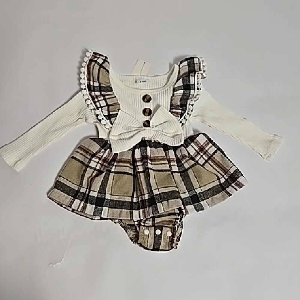Carter's Cream and Brown Plaid Diaper Cover Set